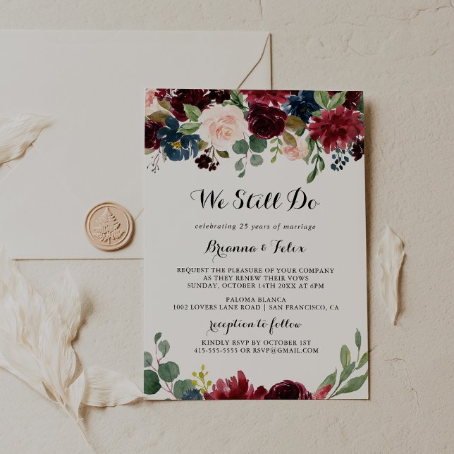 Invitation Automne Calligraphie Moderne Nous Continuons À Vow (Créateur téléchargé)