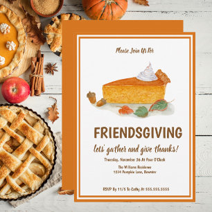 Invitation Automne Citrouille à tarte Friendsgiving Thanksgiv