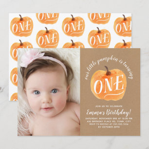 Invitation Automne Citrouille Automne Premier anniversaire In