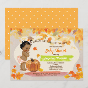 Invitation Automne citrouille bébé douche rustique vintage