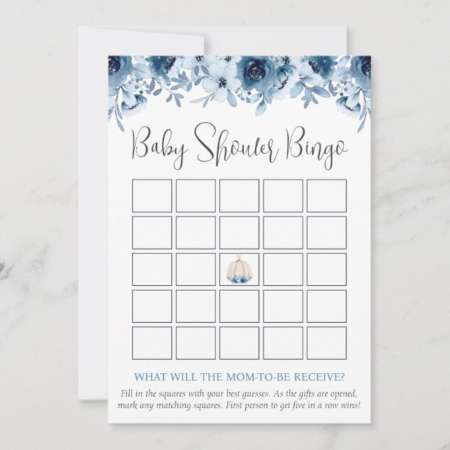 Invitation Automne Citrouille Bingo Devinez Qui Baby shower J (Devant)