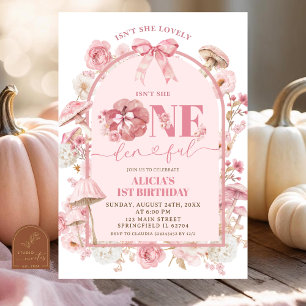 Invitation Automne Citrouille blanc et rose Onederday 1er ann