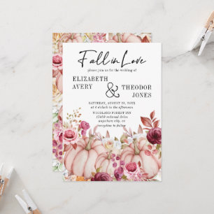 Invitation Automne Citrouille Floral Mariage