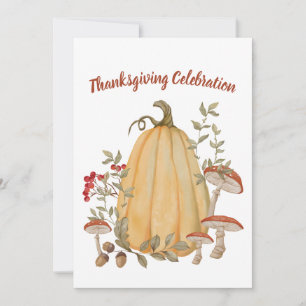 Invitation Automne Citrouille Floral Thanksgiving automne
