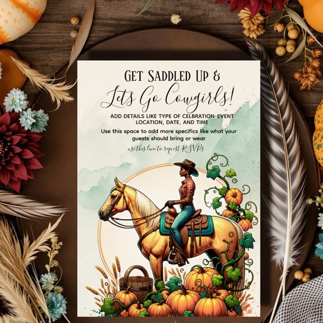 Invitation Automne Cowgirl (Lets Go Cowgirls!)