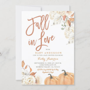 Invitation Automne dans Love Rustic Citrouille Baby shower