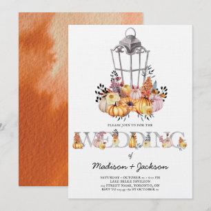 Invitation Automne de l'aquarelle Mariage de lanterne