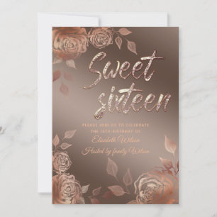 Invitation Automne élégant rose moderne sweet sixteen