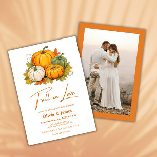 Invitation Automne en amour Rustique Citrouille Automne
