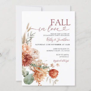 Invitation Automne en amour Rustique Fleur sauvage Automne Fi