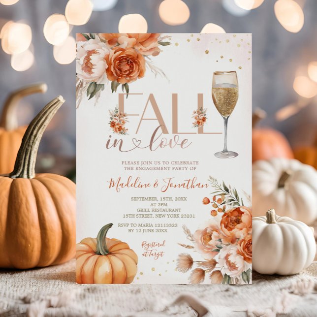 Invitation Automne En Amour Rustique Floral Automne (Créateur téléchargé)