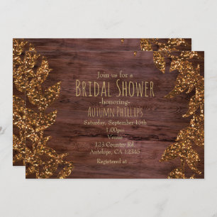 Invitation Automne Feuilles d'automne Faux Gold Sparkam