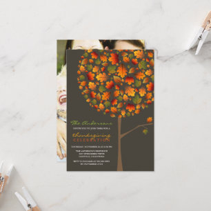 Invitation Automne Feuilles de l'automne Pop Tree Thanksgivin
