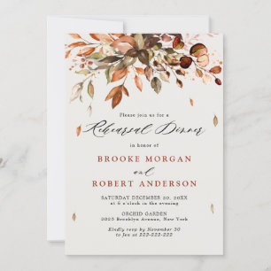 Invitation Automne Feuilles Rustique Pays Dîner De Répétition