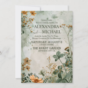 Invitation Automne Fleur sauvage Floral Mariage