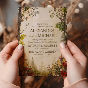 Invitation Automne Fleur sauvage Floral Mariage