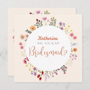 Invitation Automne Fleur sauvage lunaire Floral Bridesmaid Sc