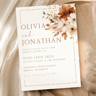 Invitation Automne Fleur sauvage Mariage Automne Floral Maria