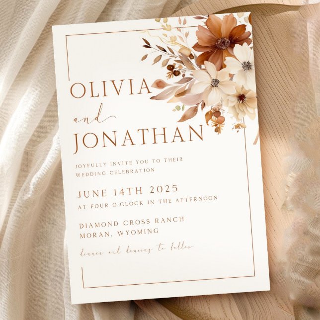 Invitation Automne Fleur sauvage Mariage Automne Floral Maria (Créateur téléchargé)