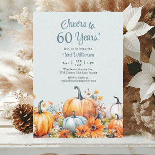 Invitation Automne Floral 60e anniversaire Cheers à 60 ans