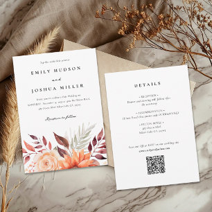 Invitation Automne Floral Boho en un seul Mariage