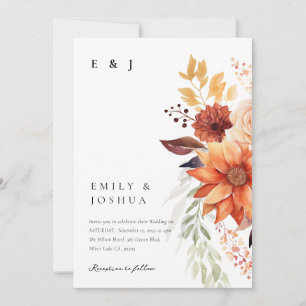 Invitation Automne Floral Boho Mariage