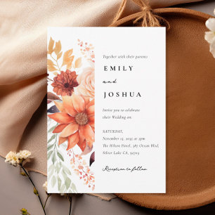 Invitation Automne Floral Boho Mariage