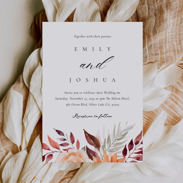 Invitation Automne Floral Boho Mariage (Créateur téléchargé)