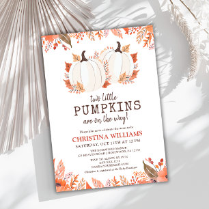 Invitation Automne Floral Citrouille Aquarelle Baby shower ju