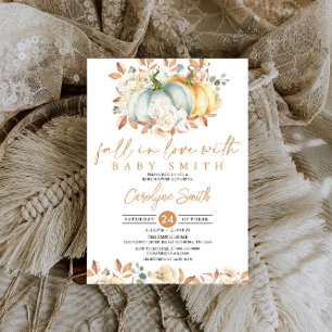 Invitation Automne Floral Citrouille Automne dans Love Baby s