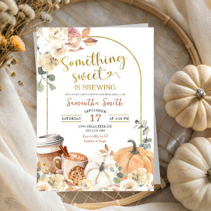 Invitation Automne Floral Citrouille Latte Baby shower de bra