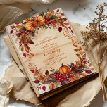 Invitation Automne Floral Citrouille Rustique Mariage<br><div class="desc">Transformez votre mariage d'automne en un événement mémorable avec notre Citrouille Floral d'automne Rustic Wedding Invitations. Ces invitations magnifiquement conçues captent l'essence de la saison d'automne, apportant chaleur et charme à votre journée spéciale. Imaginez vos invités qui reçoivent ces cartes étonnantes, ressentant immédiatement l'ambiance rustique et cosy qui donne le...</div>