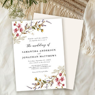 Invitation Automne Floral Fleur sauvage moderne Mariage