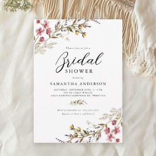 Invitation Automne Floral Moderne Fête des mariées Fleur sauv