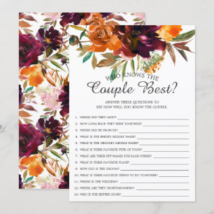 Invitation Automne Floral qui connaît le couple meilleur jeu