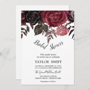 Invitation Automne Floral Rose Gold Wreath Fête des mariées a