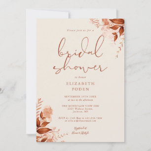 Invitation Automne Floral Rustique Mariage