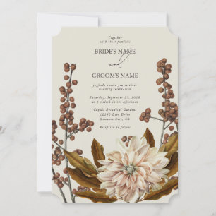 Invitation Automne Floral Tones Terre Aquarelle Mariage de au