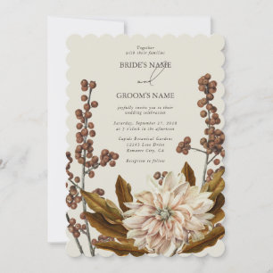 Invitation Automne Floral Tones Terre Aquarelle Mariage de au