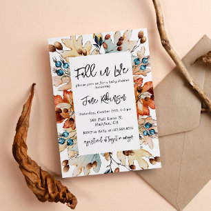Invitation Automne Foliage Berries Baby shower automne