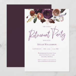 Invitation Automne Hiver Purple, Pink et Gold Retraite