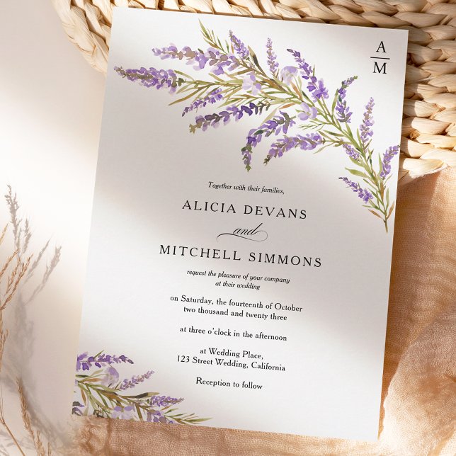 Invitation Automne lavande fleurie mariage (Créateur téléchargé)