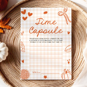 Invitation Automne Main tiré Baby shower temps Capsule jeu