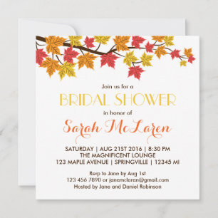Invitation Automne Maple Feuilles Automne Nuptiale Douche Inv