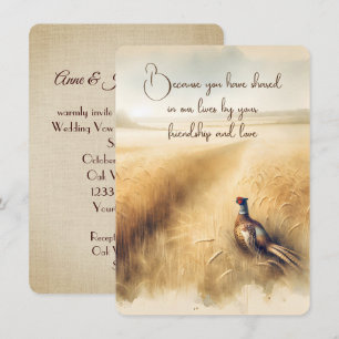 Invitation Automne Mariage faisan Vow Renouvellement