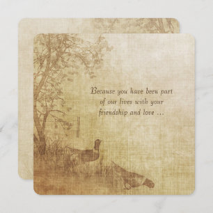 Invitation Automne Mariage faisan Vow Renouvellement