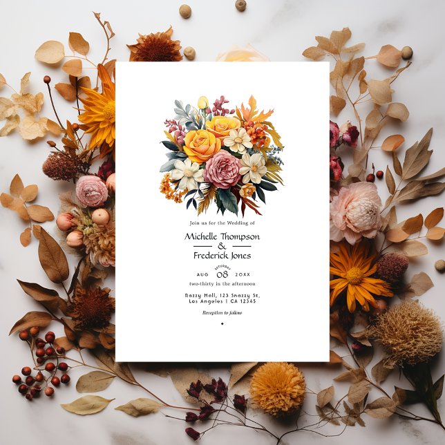 Invitation Automne - Mariage Floral d'Automne (Créateur téléchargé)