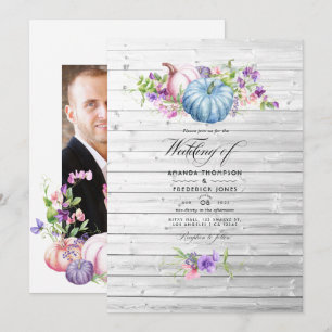Invitation Automne - Mariage Floral Rustique de Ferme de Camp