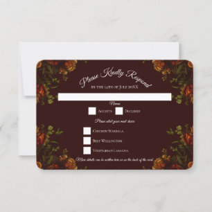 Invitation Automne Mariage gothique Rustique Orange Maroon