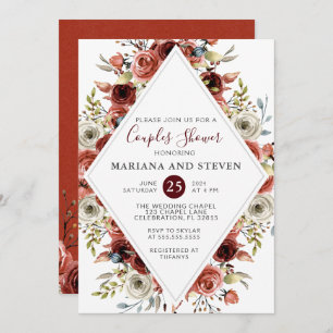Invitation Automne Mélange Couples Douche Mariage Floral